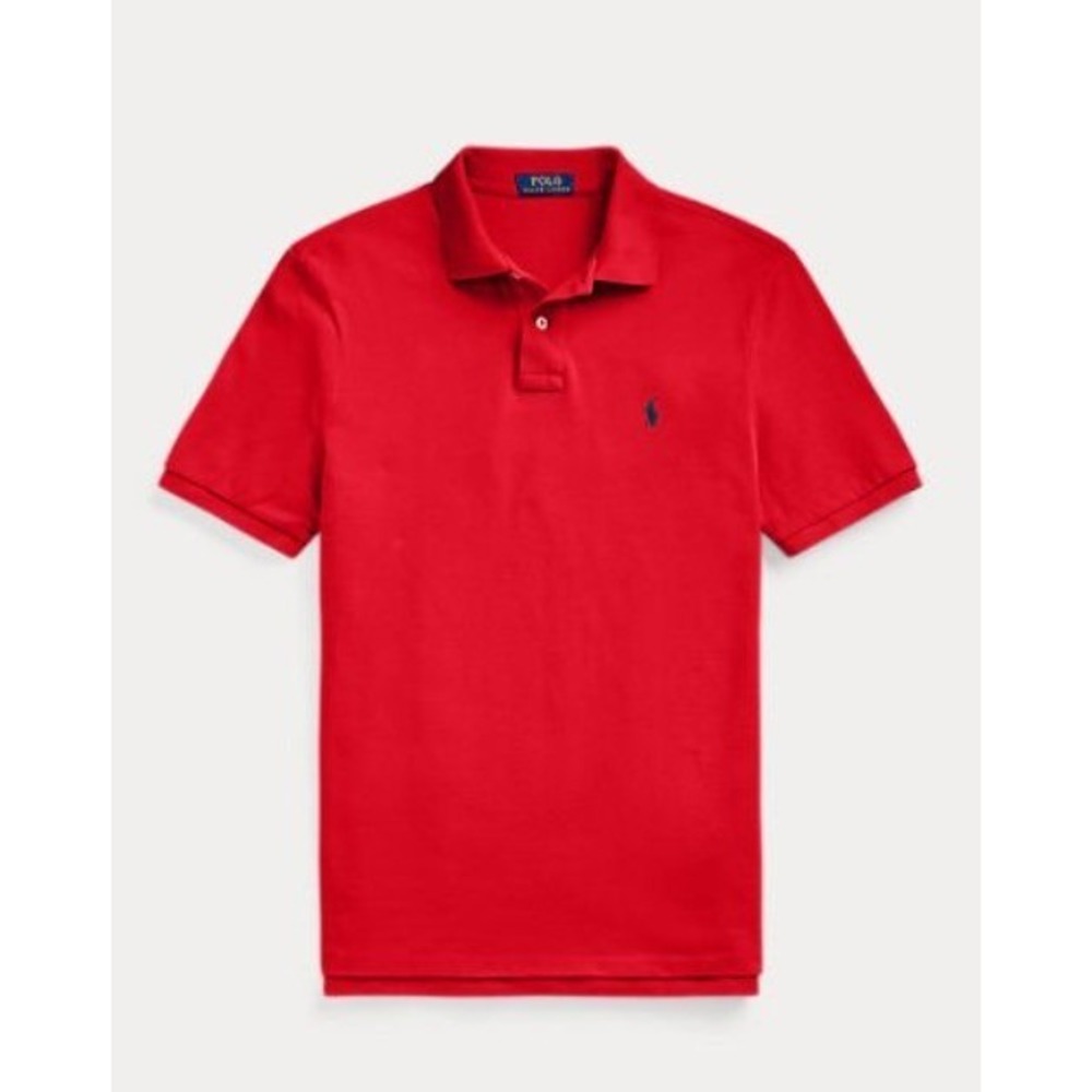 POLO Ralph Lauren Men's Red Solid Mesh Short Sleeve Polo Shirt Size XL - Picture 2 of 12